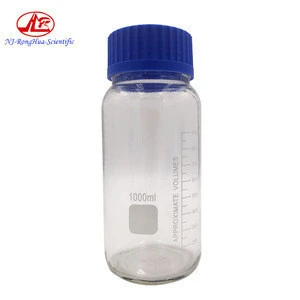 On Sale Laboratory 1000ml Screw Blue Cap Wide Mouth Sealed Glass Reagent Bottle
