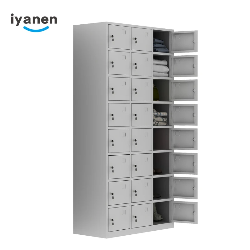 Online sale multi-door steel locker 24 doors storage clothes cabinet steel metal locker steel almirah