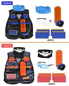 [Online Store Hot Sale]2 Pack Kids Tactical Vest Kit for Major Brands of Soft Play Toy Guns Soft Bullet Guns Toy Accessories