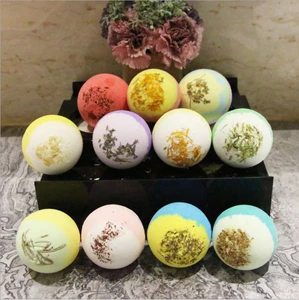 Organic essential oil Natural bath  fizzy bubble bath bombs balls with Dry flower
