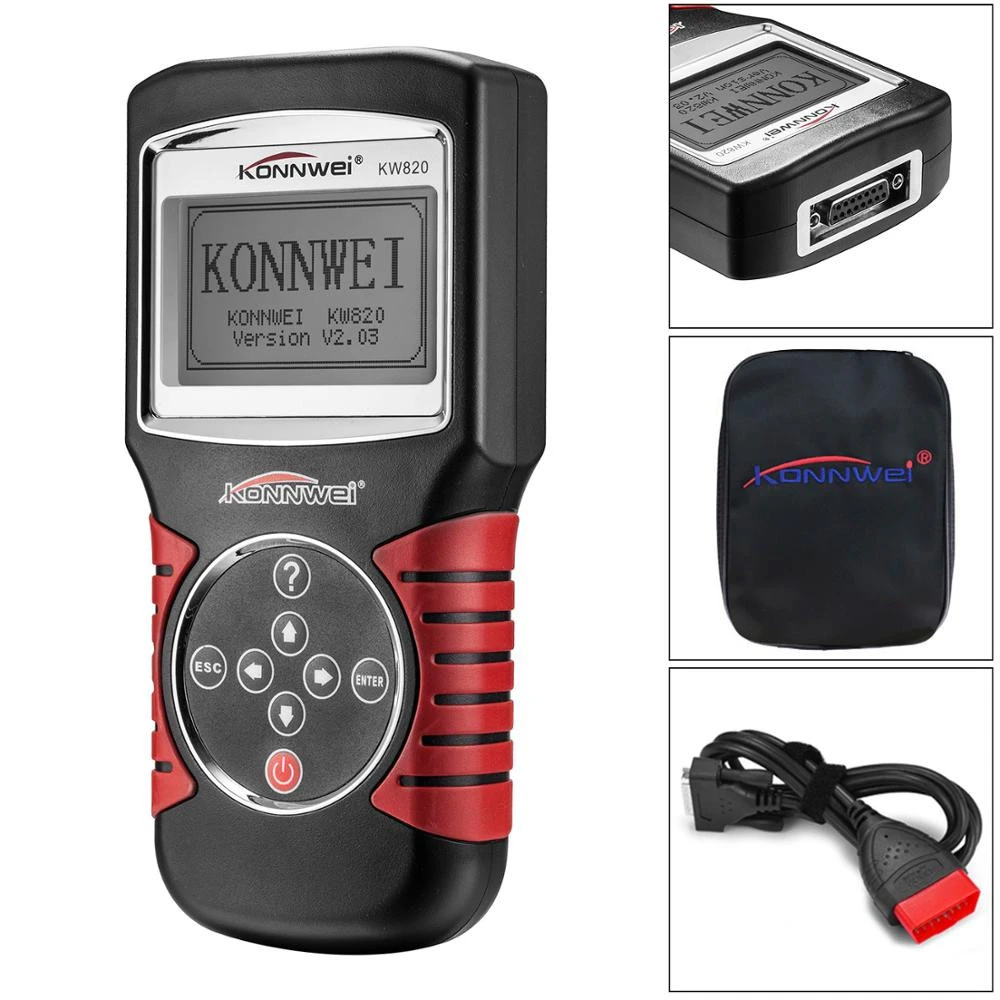 Original Universal Car Vehicle Engine Diagnostic Scanner Tool Tester KONNWEI KW820 OBDII EOBD Code Reader KW820