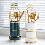 OSBORN Ceramic chopstick utensil holder rests cylinder bucket Drain basket Knife, fork and spoon storage