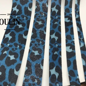 Oulin factory wholesalefashion style ribbon for garment and pants animal leopard print ribbon gift ribbon