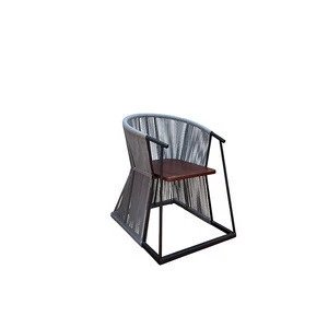 Outdoor Round Rope Leisure Teak Base Plate Chair Garden Chair