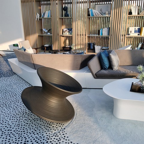 Buy Outdoor Swivel Leisure Spun Chair Modern For Outside Frp Public ...