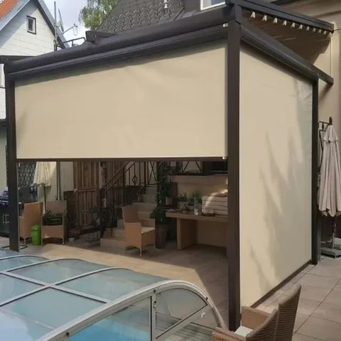 pergolas and gazebos outdoor roller blinds balcony sun room screen window windproof curtain waterproof outdoor blinds