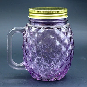 Pineapple Shape Drinkware For Party Glass Mason Jars 16oz