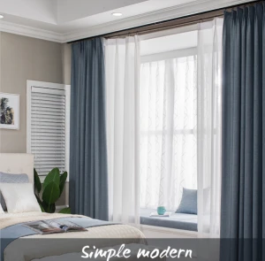plain color linen fabric curtain hotel window curtain home divider curtain
