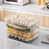 Plastic Clear Food Storage Divided Bin with Handles BPA Free Refrigerator Organizer Kitchen Pantry Cabinet