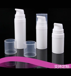 Plastic PP 5ml 10ml 15ml empty white airless cream pump bottle/cream lotion bottle