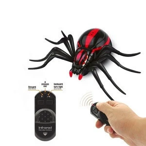 plastic walking insect black infrared rc animal toys remote controlled spider with light