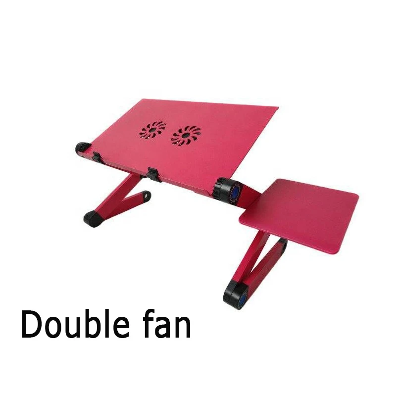Portable Adjustable folding arm bed aluminum Laptop Desk/Stand/Table with cooling fan and mouse pad