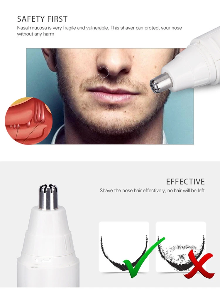 Portable Mini Men Grooming Shaving Kit Electric Cordless Nose Ear Eyebrow Facial Hair Removal Trimmer