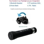 Portable Multifunction Bluetooth Bicycle Power Bank Speaker with Flashlight