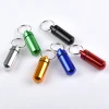 Portable waterproof aluminum keychain pill storage case color pill container