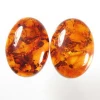 Pressed Baltic Amber cabochon loose gemstones for making jewelry earrings, pendant, ring
