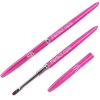 Private Label UV Gel Polish Extension Tools Hot Pink Metal Handle Oval Round Gel Nail Brush  Nail Art Brush