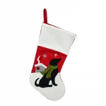 Production of customized machine embroidered Christmas goblin fox Christmas stockings animal dog embroidered Christmas socks