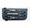 Professional hair cutting scissors shears barber thinning set kit with a black case