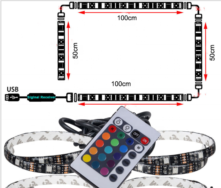 Buy Programmable Usb 5v 5.5w 5050 Rgb Led Strip For Tv Computer Back ...