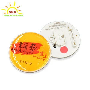 promotion Led Glow Badge Glow Pin,Glowing Led Pin Brooch