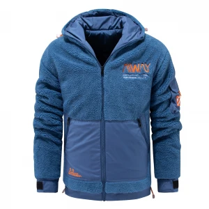 Pure Color Sherpa Jacket Hooded Outdoor Euro Size Men OEM Custom Service Jaqueta Chaqueta Jacket