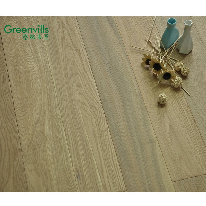 qcfloor indoor usage best price white oak 12mm thickness 2mm lamella real wood engineered solid wood flooring