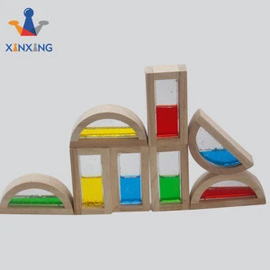Rainbow blocks sound sensory building blocks toys