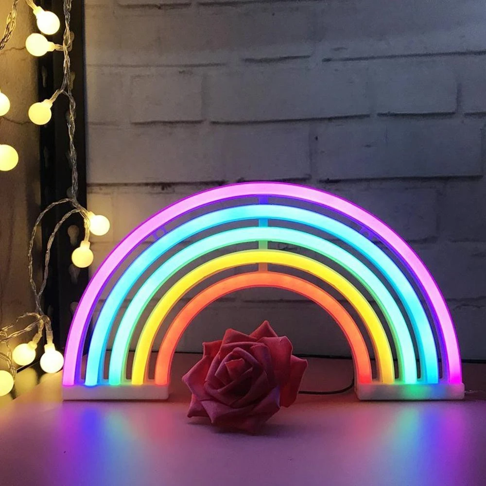 Rebow Drop shipping 12v rainbow led flex lamps letters flex 360 custom neon light sign