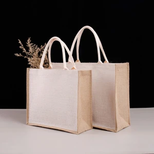 Recycled Custom Hemp Shopping Grocery Bag Eco Friendly Tote Jute Bag