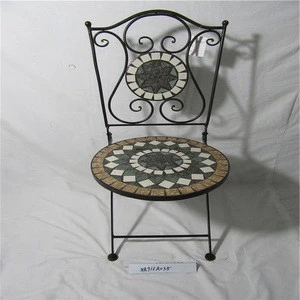 Recycled mosaic Metal Chair garden furniture round chair