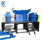 recycling shredder crushing machine for industrial waste plastic wood rubber metal with double shaft