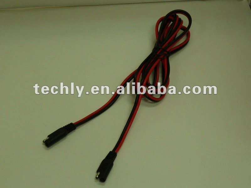 Red and black color 2 pin SAE connector Extension wiring harness