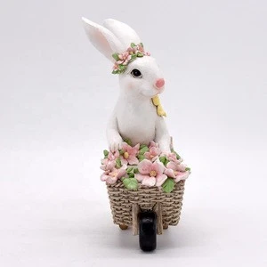 Resin art supplies modern sculpture interior decoration lovely easter bunny for home