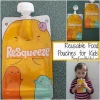 resqueeze baby food pouch with ziplock/resqueeze reusable food pouch for puree