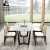 Restaurant Furniture, Italian Marble Top Dining Table with Solid Wooden Legs