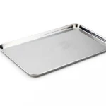 restaurant use metal shallow tray stainless steel food serving tray