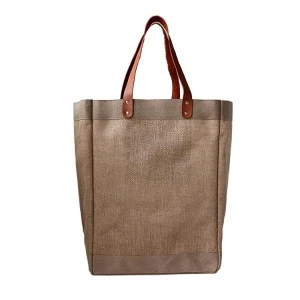 Reusable and degradable material natural jute fiber shopping bag foldable shopping jute bag large  jute capacity tote bag