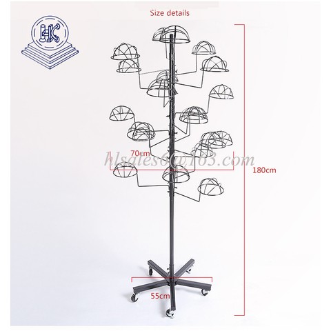 Buy Rotating Baseball Cap Rack Metal Wire Wig Hat Holder Spinning ...