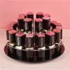 Round Rotating Lipstick Display Clear&Black Stand Acrylic Cosmetics Makeup Beauty Showcase