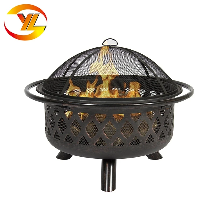 Round shaped outdoor safty cover steel bowl brazier antique fire pit
