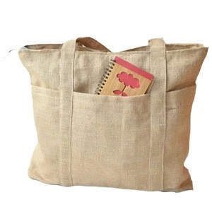 Rustic farmers market bag, Jute fabric tote bag, Shoulder linen Burlap Canvas tote bag