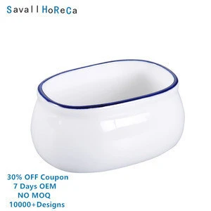Savall HoReCa star hotel restaurant blueline unique porcelain sugar bowl white ceramic sugar bowl