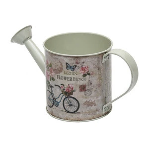 Shabby chic powder coated decal watering can