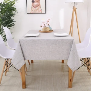Simple modern plain cotton and linen table cloth ironing waterproof tablecloth
