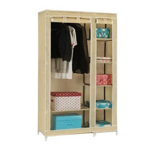 Small assembled fabric zipper folding wardrobe for baby
