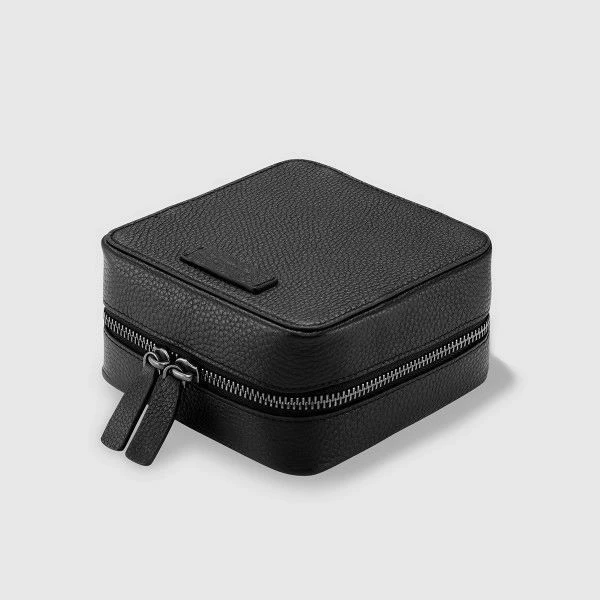 Small zipper leather tech electronics accessories earphone cable storage box travel organizer