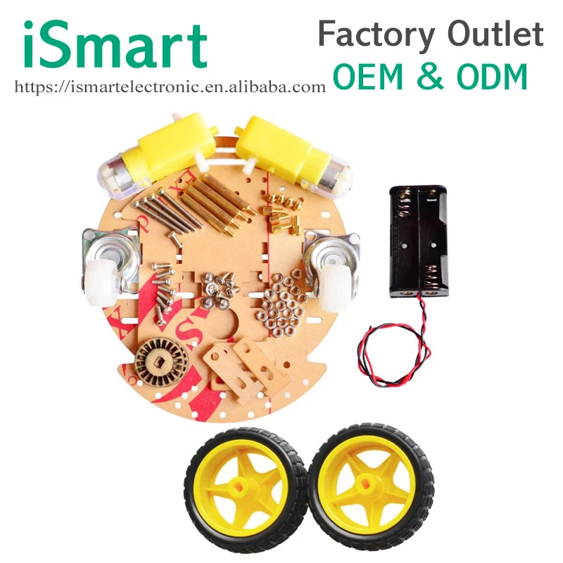Smart car chassis 2wd / robot tracing strong magnetic motor car rt-4 / avoidance car with code disk