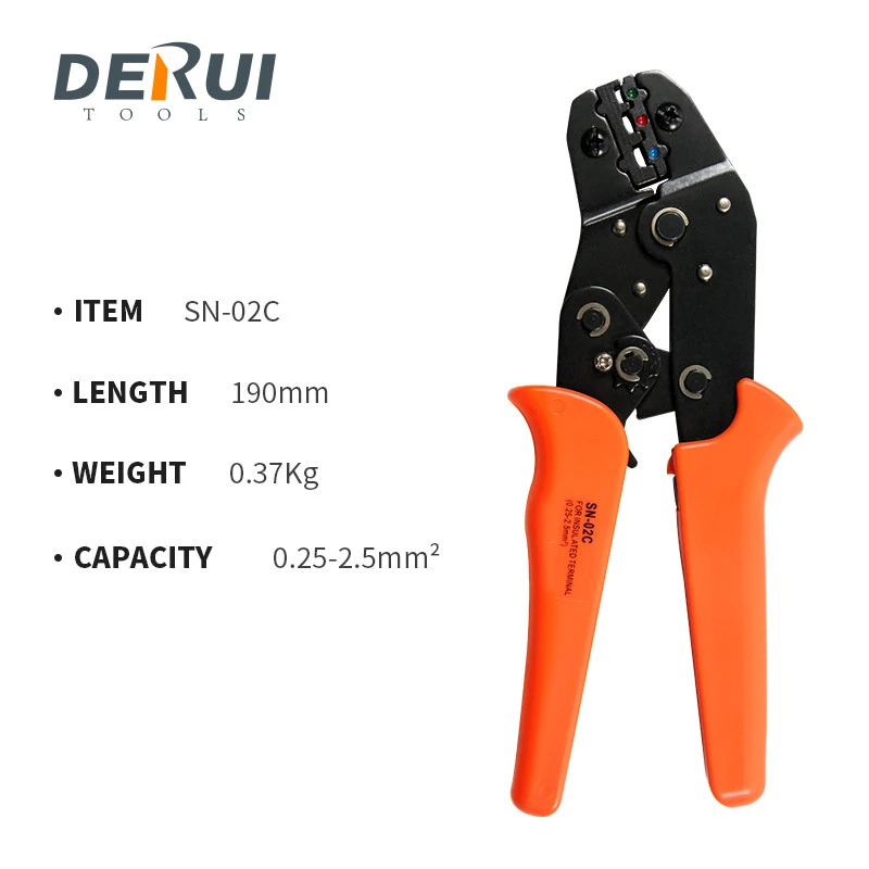 sn-02c Crimping Pliers and 280pcs Assorted Full Insulated Fork U-type Set Terminals Connectors kit