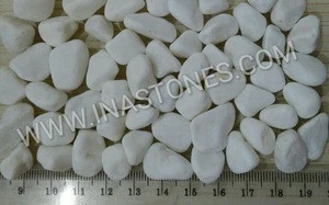 Snow white tumbled stone best price best quality for landscaping stone and stone garden